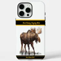 Majestic moose wandering through a snowy landscape iPhone 16 pro max case