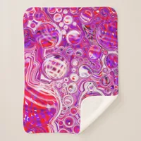 Red and Purple Fluid Art   Sherpa Blanket