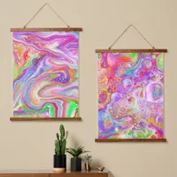 Color Blast Marble Fluid Art Hanging Tapestry