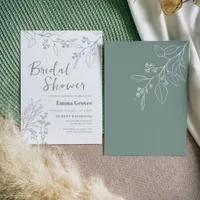 Floral Sage Green Bridal Shower Invitation