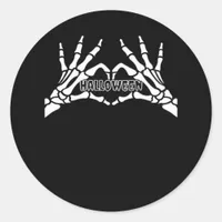 Halloween - Skeleton Hands Heart Classic Round Sticker