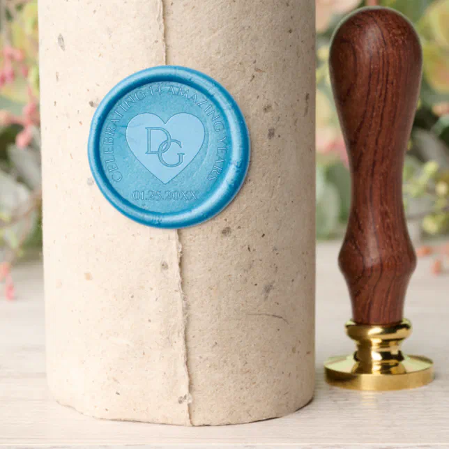 Chic 14th 24th 34th 43rd Opal Wedding Anniversary Wax Seal Stamp