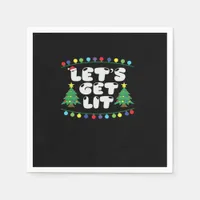 Let's Get Lit Christmas Tree Jingle Bells  Napkins