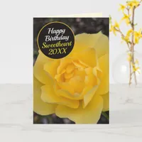 Dreamy Yellow Rose Happy Birthday Card