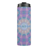 Pastel Mother of Pearl Pattern Name Monogram | Thermal Tumbler