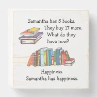 Books = Happiness, Love to Read Wooden Box Sign