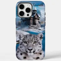 Snow Leopard by the Frozen Castle iPhone 16 Pro Max Case