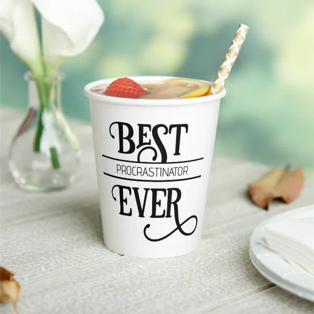 Funny Best Job Title Procrastinator Ever Paper Cups