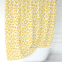 Yellow and White Leopard Shower Curtain