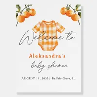Summer Oranges Cute Bodysuit Baby Shower Foam Board