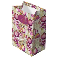 Magenta Gold Christmas Pattern#6 ID1009 Medium Gift Bag