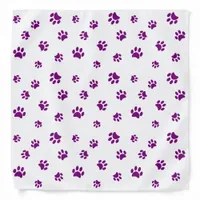 Purple Paw Prints Pattern Bandana