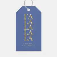 Blue Gold Christmas Fa La La ID1009 Gift Tags