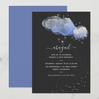 Watercolor Stars Night Sky Birthday Invitation