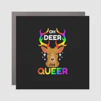 Oh Deer Queer Funny LGBTQ Pride Awareness  Car Magnet