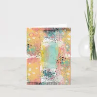 Pastel Grunge Abstract Birthday Card