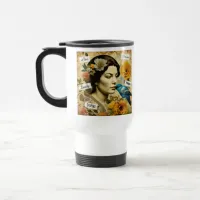 Personalized Inspirational Words and  Vintage Lady Travel Mug