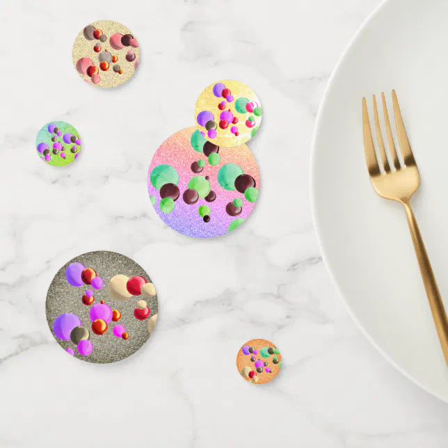 Colorful bubble confettis confetti