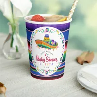 Whimsical Floral Sombrero Fiesta Baby Shower Paper Cups