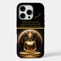 Moonlit Golden Buddha. AI art iPhone 16 Pro Case