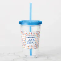 Fun "Last Splash" Theme Personalized Bachelorette Acrylic Tumbler