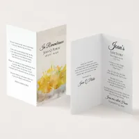 Yellow Daffodils Spring Funeral Memorial Prayer Business Card