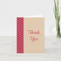 Magenta and Sand Art Deco Diamonds Thank You Card