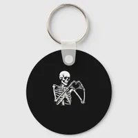 Skeleton Heart Hands Sign Halloween Costume Retro  Keychain