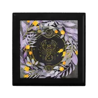 Scorpio Horoscope Symbol Lilac and Yellow Floral Gift Box