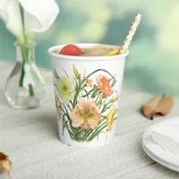 Orange Daylily Bouquet Botanical Design  Paper Cups