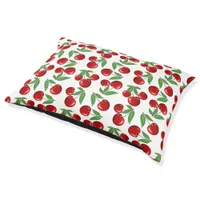 Red Cherries All Over Pattern Custom Pet Bed