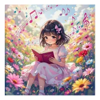 Cute Anime Girl Reading a Book Acrylic Print