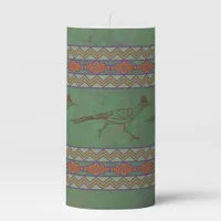 Southwest Roadrunner Sagebrush Green Pillar Candle