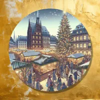 Strasbourg, France Merry Christmas Joyeux Noël Classic Round Sticker