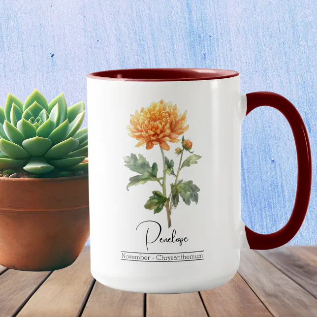 Birth Month Flower November Chrysanthemum Mug