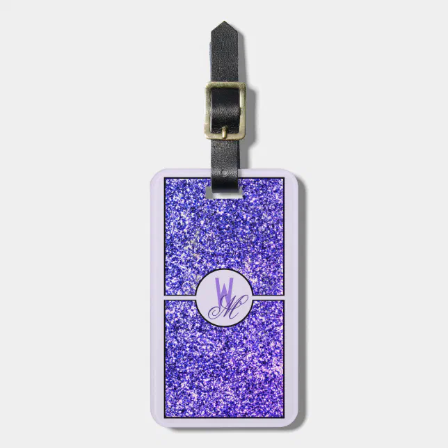 Elegant Purple Glitter Monogrammed