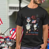 Funny 4th of July Goose with American Flag Shirt