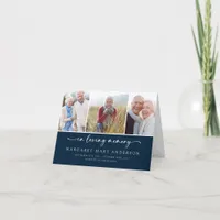 In Loving Memory | Navy Photos Funeral Sympathy  Thank You Card
