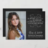 Rustic Christian Bible Verse Graduation Photo Invitation