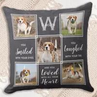Custom 5 Photo Collage Keepsake Dog Pet Memorial Throw Pillow