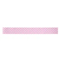 Cute Classic Pink and White Small Polka Dots Satin Ribbon