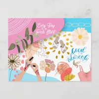 Good vibes Only Fresh Start Quote Summery Postcard