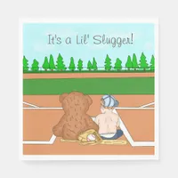 It's a Lil' Slugger Boy's Baseball Baby Shower   Napkins