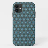 Earthy Teal Hexagon Batik Pattern iPhone 5 Case