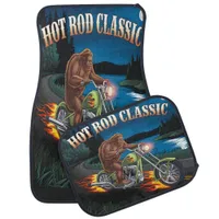 Bigfoot’s Moonlit Motorcycle Blaze Car Floor Mat