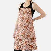 Abstract Floral Watercolor Pattern Autumn Colors Apron