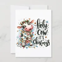 Funny Christmas Cow Holy Cow It's Christmas Postcard