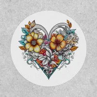 Floral Heart Romantic Patch