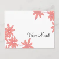 Red Daisies Change of Address Announcement Postcard