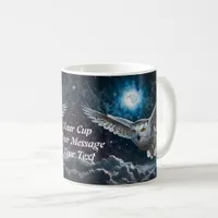 Lunar Ascent: Moonlight Flight of the Owl Coffee Mug